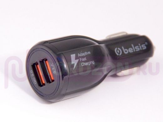 Автомобильный адаптер Quick Charge QC 3.0, 2 USB, 5,1 A, чёрный