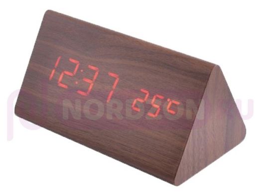 Часы эл. VST861-1 крас.цифры (ТЕМНО-коричневый)(без блока)