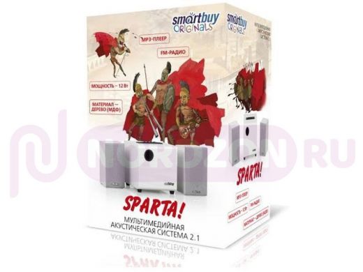 Акустика  Smartbuy Sparta, 2.1 , MP3, FM, корпус МДФ, белая