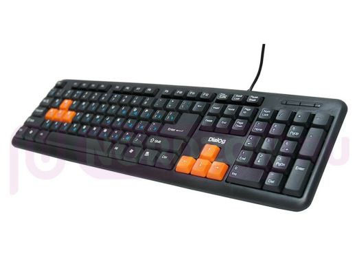 Клавиатура проводная DIALOG KS-020U, USB,  Standart, чёрно-оранжевая