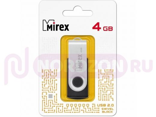 Накопитель USB   4GB  Mirex  Swivel Black