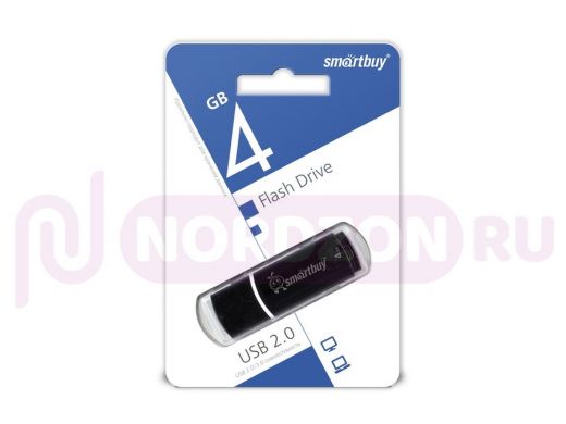 Накопитель USB   4GB  Smartbuy  Crown Black