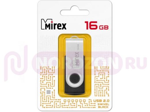 Накопитель USB  16GB  Mirex  Swivel Black