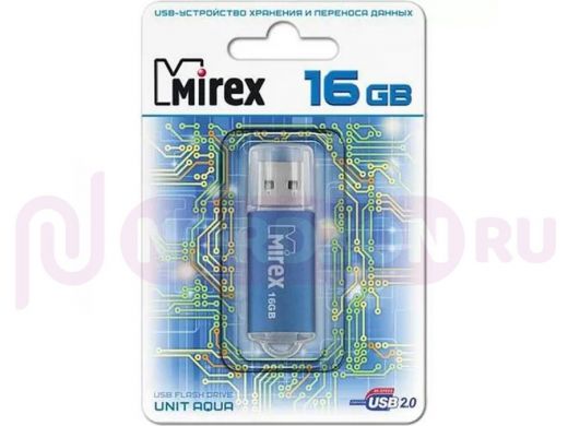 Накопитель USB  16GB  Mirex  Unit Aqua  голубой  (ecopack)