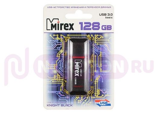 Накопитель USB 128GB  Mirex  Knight Black (USB 3.0)