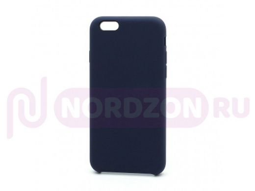 Чехол iPhone 6/6S, Silicone Case, покрытие Soft touch, без лого, 008, тёмно синий