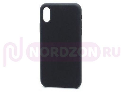 Чехол iPhone 6/6S, Silicone Case, покрытие Soft touch, без лого, 018, чёрный