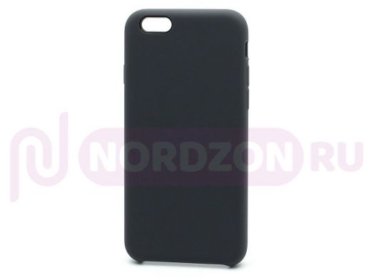 Чехол iPhone 6/6S, Silicone Case, покрытие Soft touch, без лого, полная защита, 015, графитовый