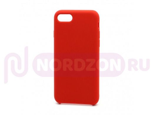 Чехол iPhone 7/8, Silicone Case, покрытие Soft touch, без лого, 014, красный
