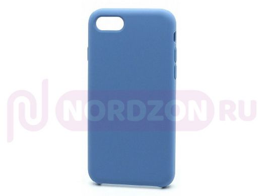 Чехол iPhone 7/8, Silicone Case, покрытие Soft touch, без лого, 024, синий