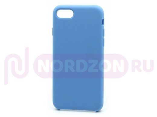 Чехол iPhone 7/8, Silicone Case, покрытие Soft touch, без лого, 053, голубой