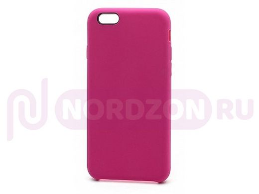 Чехол iPhone 7/8, Silicone Case, покрытие Soft touch, без лого, 054, тёмно розовый