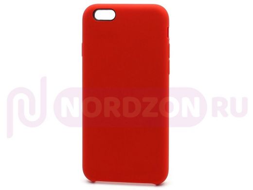 Чехол iPhone 7/8, Silicone Case, покрытие Soft touch, без лого, полная защита, 014, красный