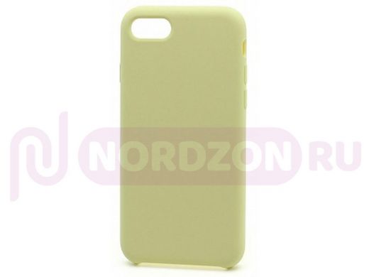 Чехол iPhone 7/8, Silicone Case, покрытие Soft touch, без лого, полная защита, 051, светло жёлтый
