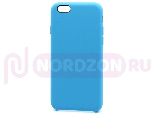 Чехол iPhone X/XS, Silicone Case, покрытие Soft touch, без лого, 016, голубой