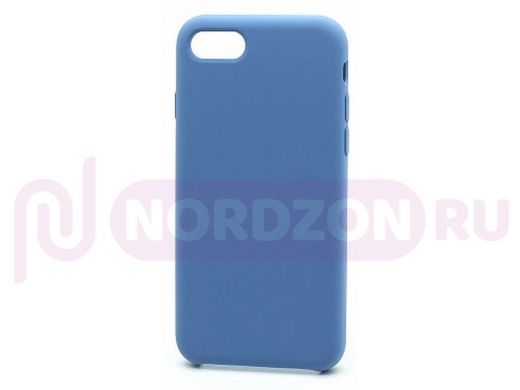 Чехол iPhone X/XS, Silicone Case, покрытие Soft touch, без лого, 024, синий