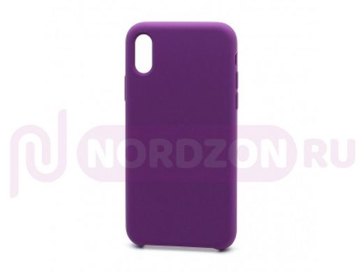 Чехол iPhone X/XS, Silicone Case, покрытие Soft touch, без лого, 030, фиолетовый