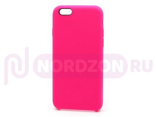 Чехол iPhone X/XS, Silicone Case, покрытие Soft touch, без лого, 040, ярко розовый