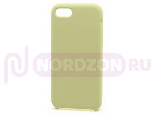 Чехол iPhone X/XS, Silicone Case, покрытие Soft touch, без лого, 051, светло жёлтый