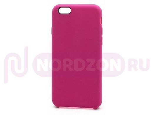 Чехол iPhone X/XS, Silicone Case, покрытие Soft touch, без лого, 054, тёмно розовый