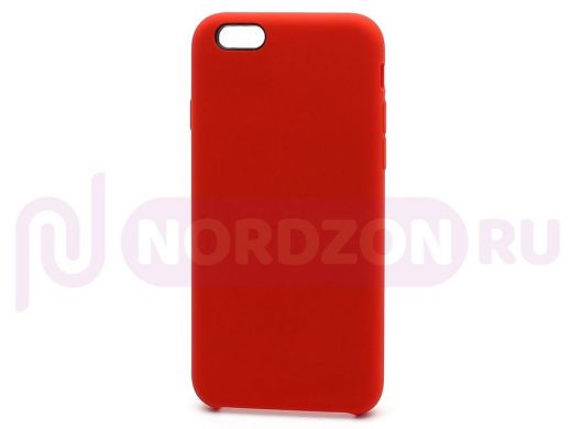 Чехол iPhone X/XS, Silicone Case, покрытие Soft touch, без лого, полная защита, 014, красный
