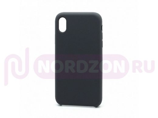 Чехол iPhone XR, Silicone Case, покрытие Soft touch, без лого, 015, графитовый