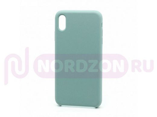 Чехол iPhone XS Max, Silicone Case, покрытие Soft touch, без лого, 017, голубой
