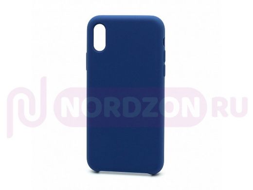 Чехол iPhone XS Max, Silicone Case, покрытие Soft touch, без лого, 020, синий
