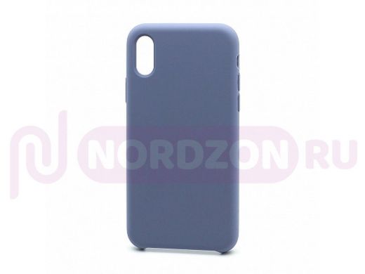 Чехол iPhone XS Max, Silicone Case, покрытие Soft touch, без лого, 026, светло серый