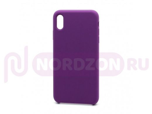 Чехол iPhone XS Max, Silicone Case, покрытие Soft touch, без лого, 030, фиолетовый