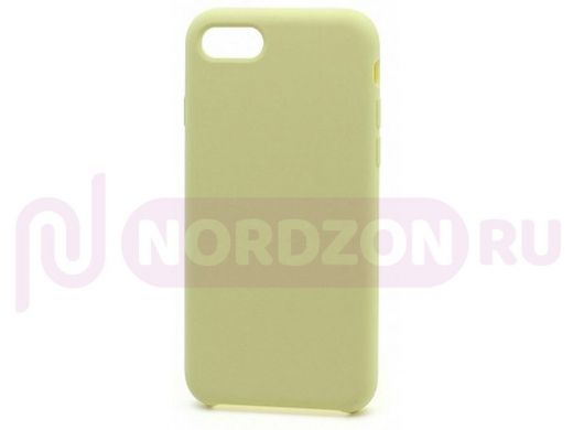 Чехол iPhone XS Max, Silicone Case, покрытие Soft touch, без лого, 051, светло желты