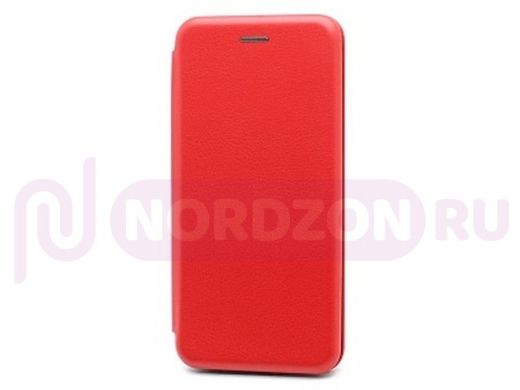 Чехол Huawei P Smart Z, BF, книжка с кожаной вставкой, красный