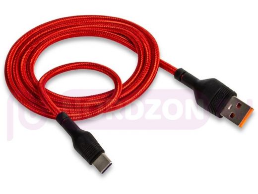 Шнур USB / Type-C XO NB055, (5A) быстрый заряд, красный