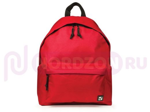 Рюкзак BRAUBERG универсальный, сити-формат, один тон, красный, 20 литров, 41*32*14 cм