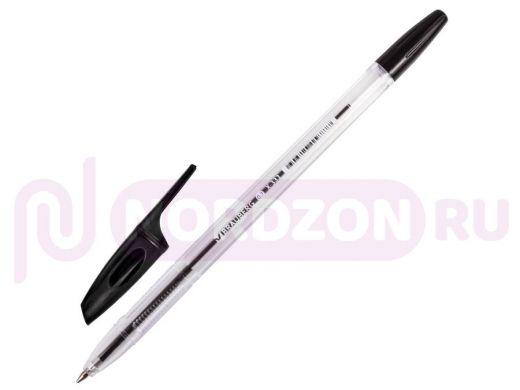 Ручка шариковая BRAUBERG X-333, ЧЕРНАЯ, корпус прозрачный, узел 0,7мм, линия 0,35мм