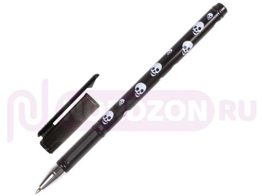 Ручка шариковая BRAUBERG Черепа, СИНЯЯ, корпус с печатью, узел 0,7мм, линия 0,35мм
