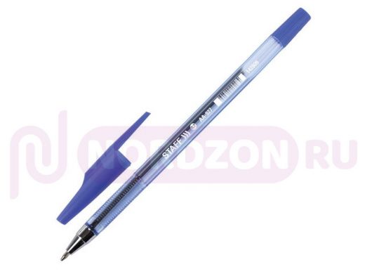 Ручка шариковая STAFF AA-927, СИНЯЯ, корпус тонированный, хром. детали, 0,7мм, линия 0,35мм, BP105