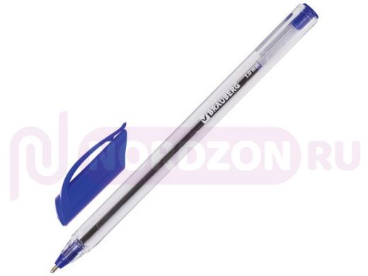 Ручка шариковая масляная BRAUBERG Extra Glide, СИНЯЯ, трехгранная, узел 1мм, линия 0,5мм