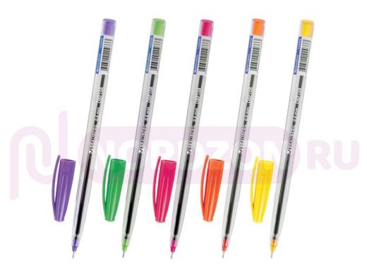 Ручка шариковая масляная BRAUBERG Ice Color, СИНЯЯ, детали ассорти, узел 0,6мм, линия 0,3мм