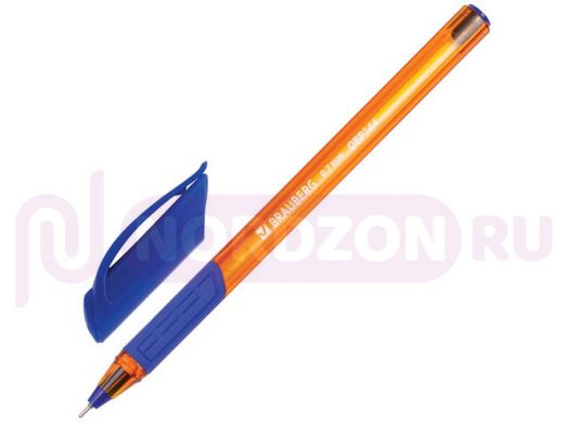 Ручка шариковая масляная с грипом BRAUBERG Extra Glide GT Tone Orange, СИНЯЯ, 0,7мм, 0,35мм