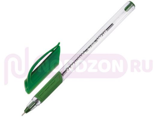 Ручка шариковая масляная с грипом BRAUBERG Extra Glide GT, ЗЕЛЕНАЯ, трехгр,0,7мм,линия 0,35мм