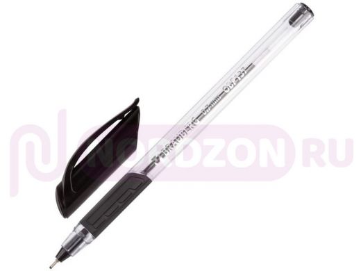 Ручка шариковая масляная с грипом BRAUBERG Extra Glide GT, ЧЕРНАЯ, трехгр, 0,7мм,линия 0,35мм
