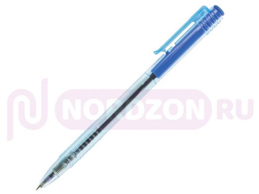 Ручка шариковая масляная автомат. BRAUBERG Click Blue, СИНЯЯ, тонирован., 1мм, линия 0,5мм, OBPR136
