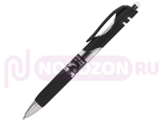 Ручка гелевая автоматическая с грипом BRAUBERG Black Jack, ЧЕРНАЯ, трехгранная, 0,7мм, линия 0,5мм