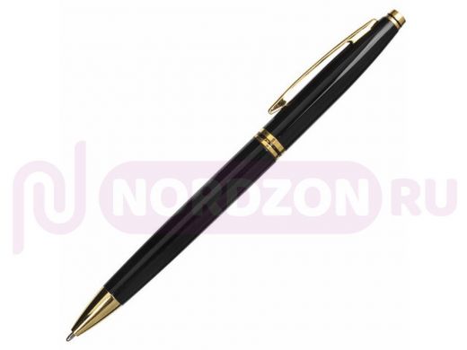 Ручка бизнес-класса шариковая BRAUBERG De luxe Black, корп черн, узел 1мм, линия 0,7мм, синяя