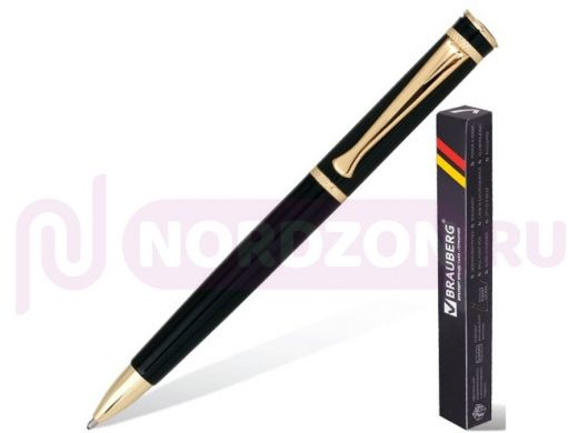 Ручка бизнес-класса шариковая BRAUBERG Perfect Black, корп.черный, узел 1мм,линия 0,7мм,синяя