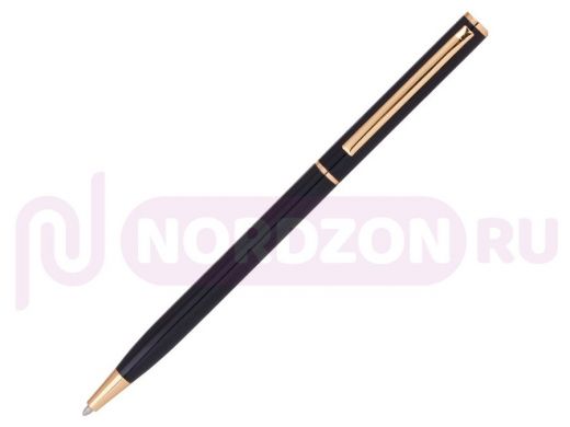Ручка бизнес-класса шариковая BRAUBERG Slim Black, корп.черный, узел 1мм, линия 0,7мм, синяя