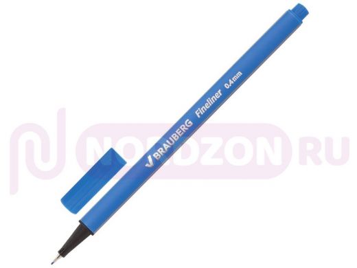 Ручка капиллярная BRAUBERG Aero, ГОЛУБАЯ, трехгранная, металлический наконечник, 0,4мм