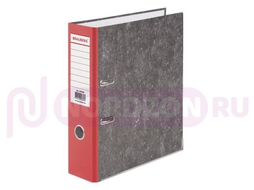 Папка-регистратор BRAUBERG фактура стандарт, с мраморным покрытием, 80 мм, красный корешок