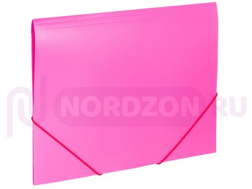 Папка на резинках BRAUBERG Office, розовая, до 300 листов, 500 мкм